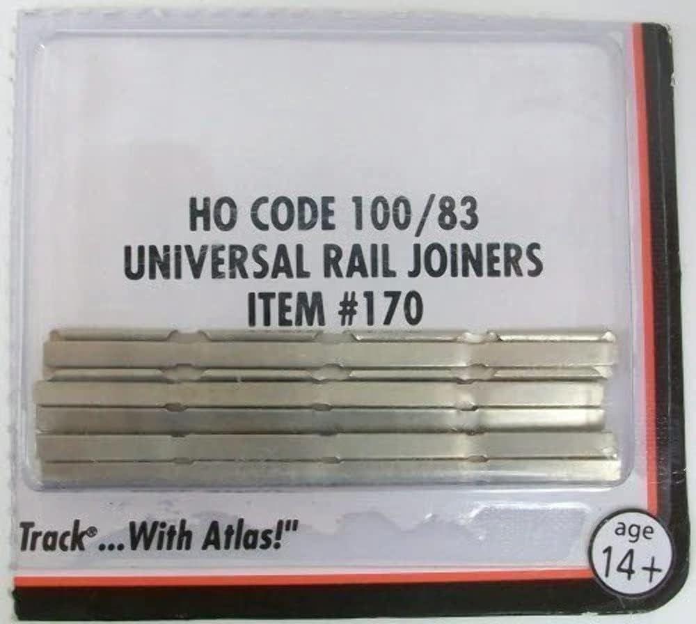 Atlas HO Universal Rail Joiners -- Nickel-Silver (for Code 100 or Code 83 Rail) pkg(48) - ATL170