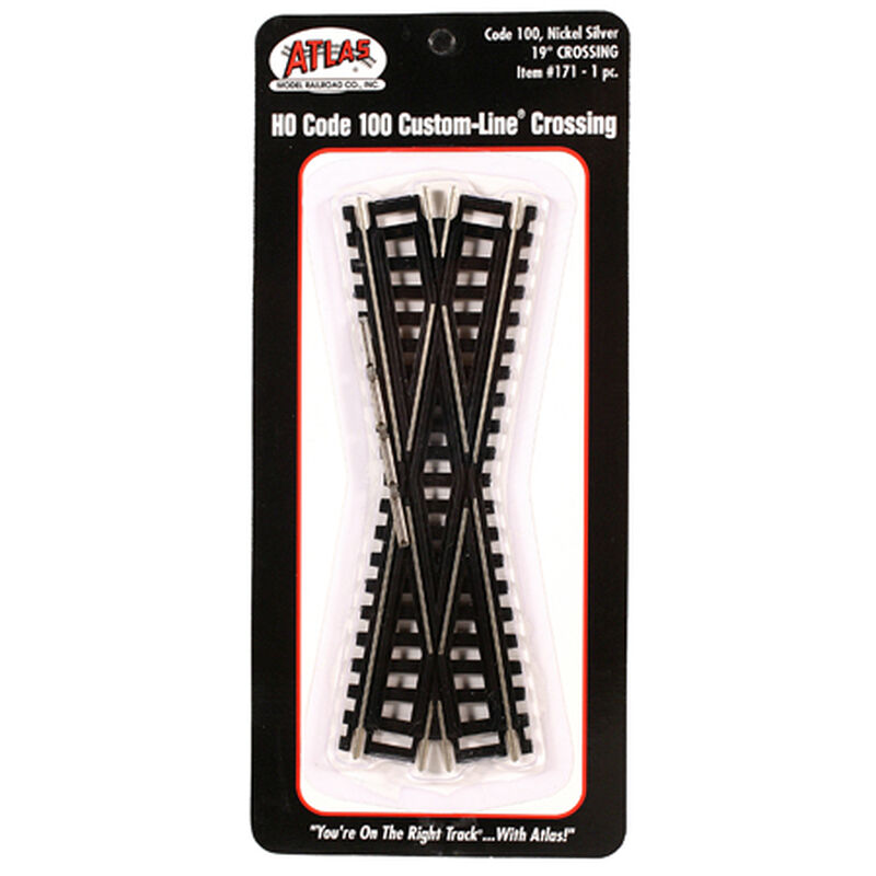 Atlas Custom-Line(R) Crossing - Code 100 -- 19-Degree, 6" 15.2cm, Black Ties - ATL171
