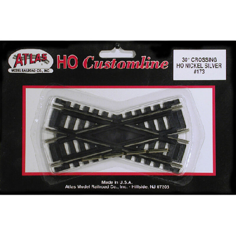 Atlas Custom-Line(R) Crossing - Code 100 -- 30-Degree, 4" 10.2cm, Black Ties - ATL173
