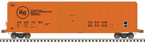 FMC 5077 Single-Door Boxcar - Ready to Run -- Atlanta & St. Andrews Bay 7099 (orange, black)