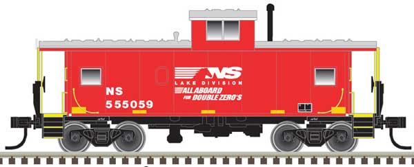 Atlas HO Standard-Cupola Caboose - Ready to Run - Master(R) -- Norfolk Southern 555555 (red, white)