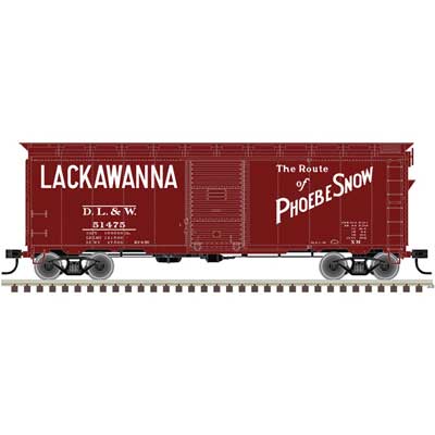 Atlas 1937 AAR 40' Boxcar - Kit -- Delaware, Lackawanna & Western 51500 (Boxcar Red, white) - ATL20006239