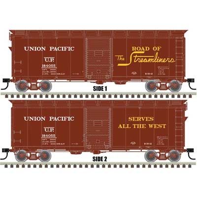 Atlas 1937 AAR 40' Boxcar - Kit -- Union Pacific #184055 (Boxcar Red, yellow) - ATL20006255
