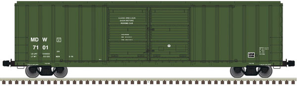 Atlas HO FMC 5503 52' Double-Door Boxcar - Ready to Run - Master(R) -- Minnesota, Dakota & Western 7183 (green, white) - ATL20006299