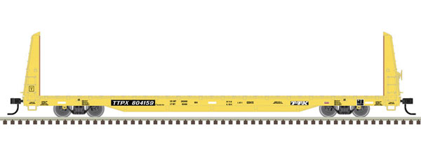Atlas 62' Bulkhead Flatcar - Ready to Run -- TTX 804127 (yellow, black) - ATL20006445