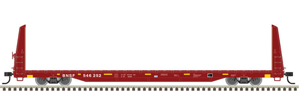 Atlas 62' Bulkhead Flatcar - Ready to Run -- BNSF Railway #546014 (Boxcar Red, white) - ATL20006447