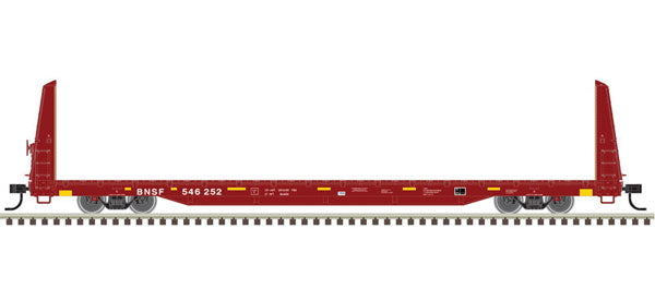 Atlas 62' Bulkhead Flatcar - Ready to Run -- BNSF Railway #546027 (Boxcar Red, white) - ATL20006448