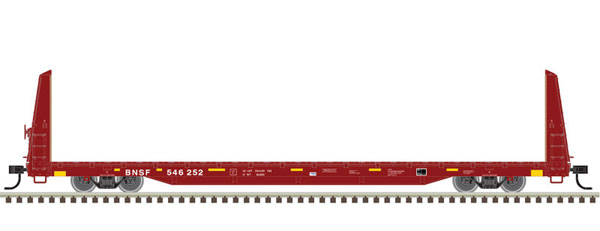 Atlas 62' Bulkhead Flatcar - Ready to Run -- BNSF Railway 546056 (Boxcar Red, white) - ATL20006449