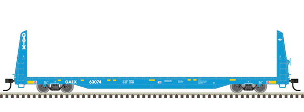 Atlas 62' Bulkhead Flatcar - Ready to Run -- General American GAEX 63081 (blue, white) - ATL20006454
