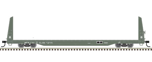 Atlas 62' Bulkhead Flatcar - Ready to Run -- Boise Cascade MDW 1123 (green, white) - ATL20006456