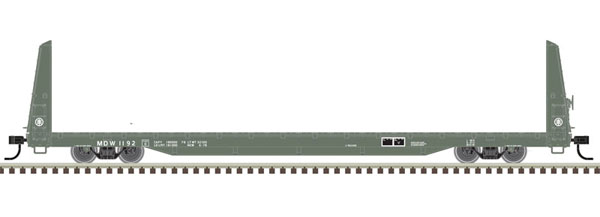 Atlas 62' Bulkhead Flatcar - Ready to Run -- Boise Cascade MDW 1192 (green, white) - ATL20006458