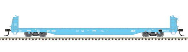 Atlas 62' Short-Bulkhead Flatcar - Ready to Run -- Colorado & Wyoming 6017 (blue, white) - ATL20006459
