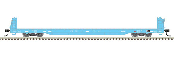 Atlas 62' Short-Bulkhead Flatcar - Ready to Run -- Colorado & Wyoming 6034 (blue, white) - ATL20006461
