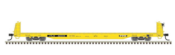 Atlas 62' Short-Bulkhead Flatcar - Ready to Run -- TTX 82306 (yellow, black) - ATL20006462