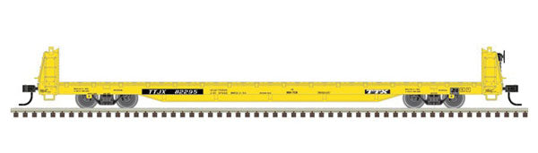 Atlas 62' Short-Bulkhead Flatcar - Ready to Run -- TTX 82707 (yellow, black) - ATL20006463