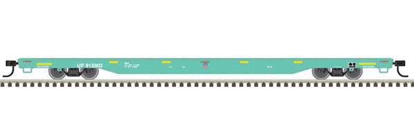 Atlas 68' Flatcar - Ready to Run -- Union Pacific #915804 (Maintenance-of-Way; green, white) - ATL20006466