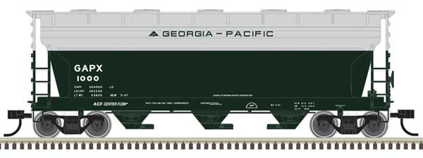 Atlas ACF 3560 Covered Hopper - Ready to Run -- Georgia Pacific 1000 (dark green, gray) - ATL20006502