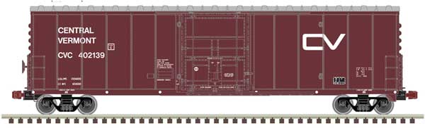 Atlas HO NSC 50' Newsprint Plug-Door Boxcar - Ready to Run -- Central Vermont 402224 (Boxcar Red, white, small CV Logo)