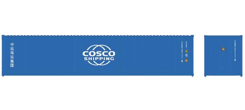 Atlas HO 40' Standard-Height Container 3-Pack - Assembled -- Cosco Shipping CSNU Set 1 (blue) - ATL20006543