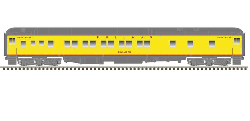 Atlas HO Pullman Heavyweight Plan 3973 10-1-1 Sleeper - Ready to Run -- Atlas HO Pullman-Union Pacific Douglas Fir (Armour Yellow, gray, red)
