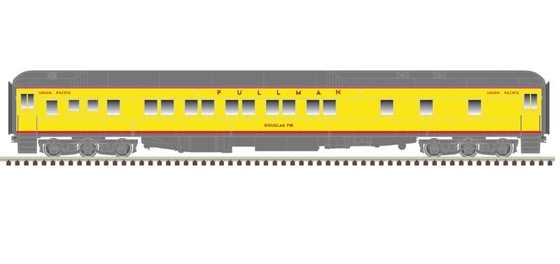 Atlas HO Pullman Heavyweight Plan 3973 10-1-1 Sleeper - Ready to Run -- Atlas HO Pullman-Union Pacific Silver Spruce (Armour Yellow, gray, red)