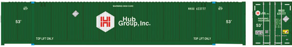 Atlas CIMC 53' Corrugated Container 3-Pack - Assembled - Master(R) -- HUB Group NS Set 7 633514, 633554, 633588 (green, white, red) - ATL20006673