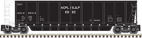 Atlas Coalveyor Bathtub Gondola - Ready to Run - Master(R) -- Kansas City Power & Light - SJLP KCLX 45312 (black, white) - ATL20006698