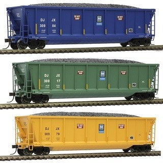 Atlas Coalveyor Bathtub Gondola 3-Pack - Ready to Run - Master(R) -- David J. Joseph 30990 (blue), 30917 (green), 30979 (yellow) - ATL20006706