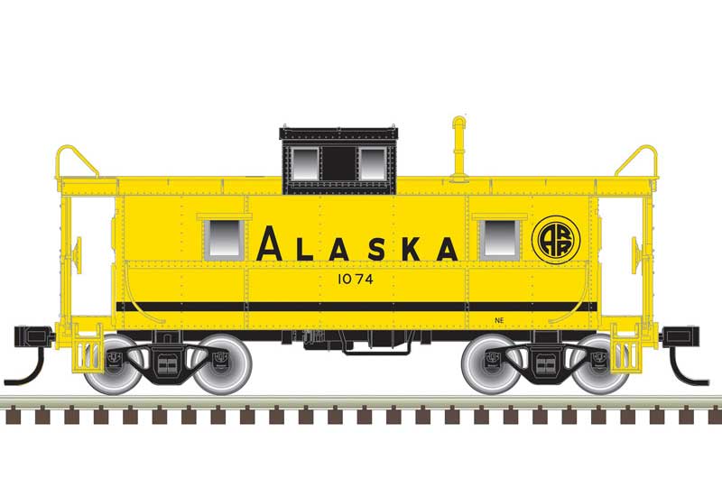 Atlas HO C&O-Style Steel Center-Cupola Caboose - Ready to Run -- Alaska 1084 (yellow, blue)