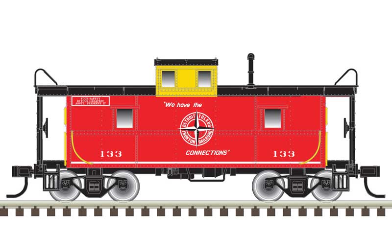 Atlas HO C&O-Style Steel Center-Cupola Caboose - Ready to Run -- Detroit, Toledo & Ironton 130 (red, yellow)