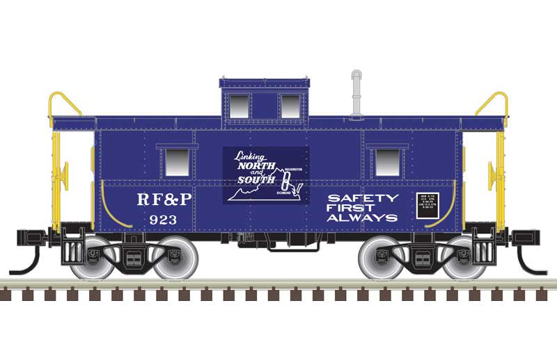Atlas HO C&O-Style Steel Center-Cupola Caboose - Ready to Run -- Richmond, Fredericksburg & Potomac 923 (blue, white)