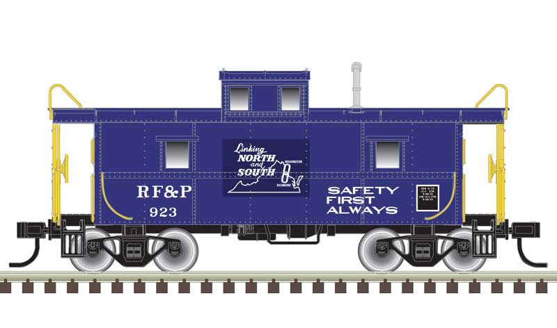 Atlas HO C&O-Style Steel Center-Cupola Caboose - Ready to Run -- Richmond, Fredericksburg & Potomac 931 (blue, white)