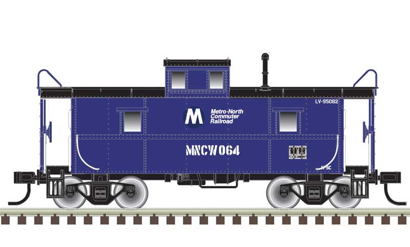 Atlas HO C&O-Style Steel Center-Cupola Caboose - Ready to Run -- Metro North 1064 (blue, white)