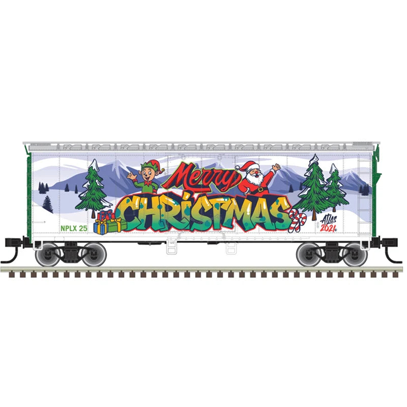 Atlas HO TRAINMAN 40' PLUG DOOR BOX CAR CHRISTMAS - ATL20006767