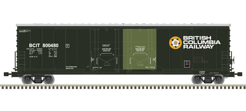 Atlas Evans 53' Double Plug-Door Boxcar - Master(R) -- British Columbia 800417 (green, yellow) - ATL20006768