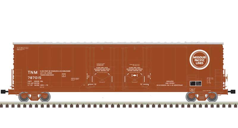 Atlas Evans 53' Double Plug-Door Boxcar - Master(R) -- Missouri Pacific TNM 787003 (Boxcar Red, white) - ATL20006771