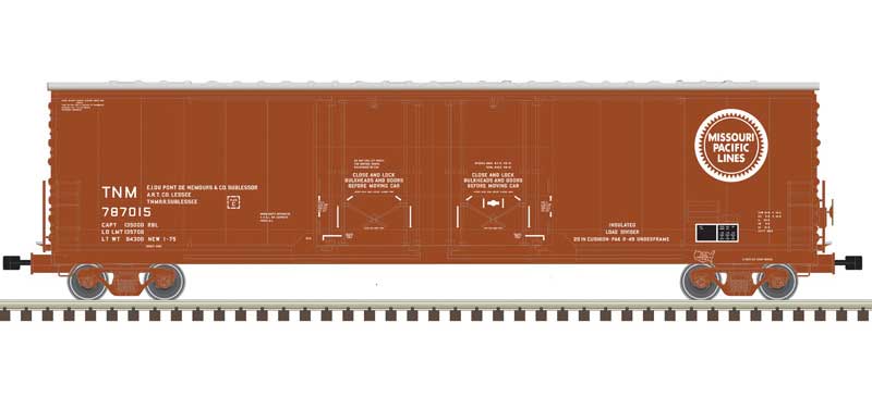 Atlas Evans 53' Double Plug-Door Boxcar - Master(R) -- Missouri Pacific TNM 787018 (Boxcar Red, white) - ATL20006772