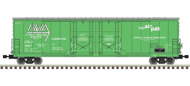Atlas Evans 53' Double Plug-Door Boxcar - Master(R) -- Plywood Marketing Associates 9076 (teal, white) - ATL20006780