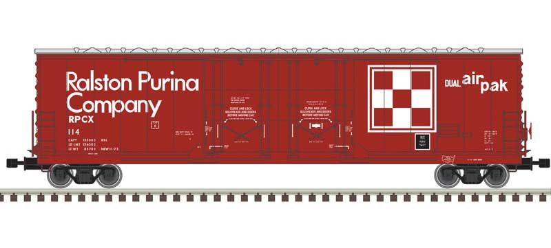 Atlas Evans 53' Double Plug-Door Boxcar - Master(R) -- Ralston Purina 191 (As Delivered, red, white) - ATL20006783