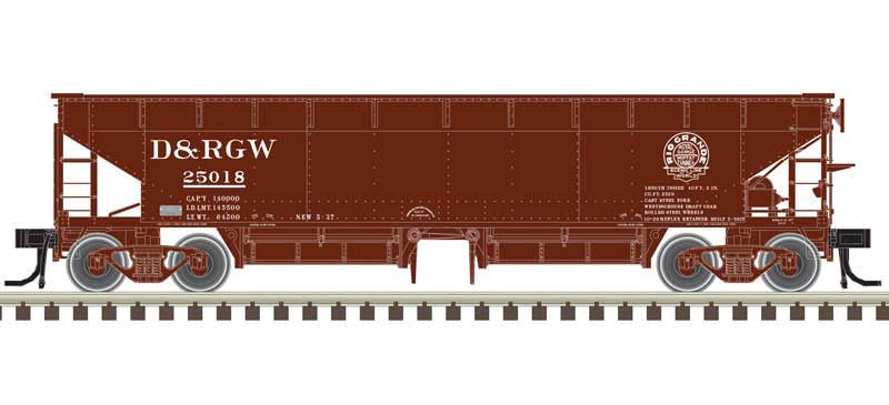 Atlas HO 70-Ton Hart Ballast Car - Ready to Run - Master(R) -- Denver & Rio Grande Western 25033 (Boxcar Red, white)