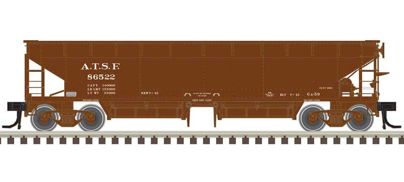 Atlas HO 70-Ton Hart Ballast Car 3-Pack - Ready to Run - Master(R) -- Santa Fe 86588, 86608, 86614 (Boxcar Red, white)