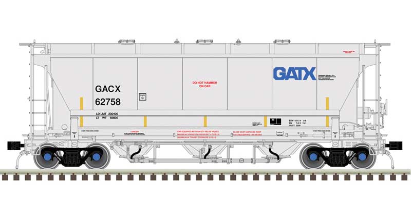 Trinity 3230 3-Bay Covered Hopper - Ready to Run - Master(R) Plus -- General American GACX 62772 (gray, black, blue)