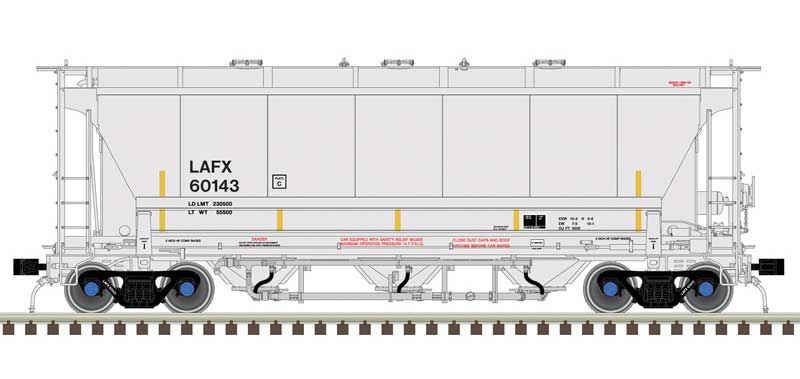 Trinity 3230 3-Bay Covered Hopper - Ready to Run - Master(R) Plus -- LaFarge North America LAFX 60170 (gray, black)