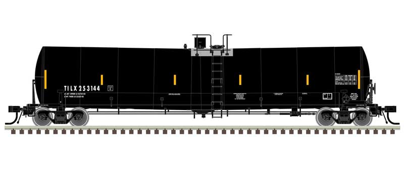 Atlas HO Trinity 25,500-Gallon Tank Car - Ready to Run - Master(R) -- Atlas HO Trinity Industries Leasing TILX #253132 (black, white, 2019 Repaint)
