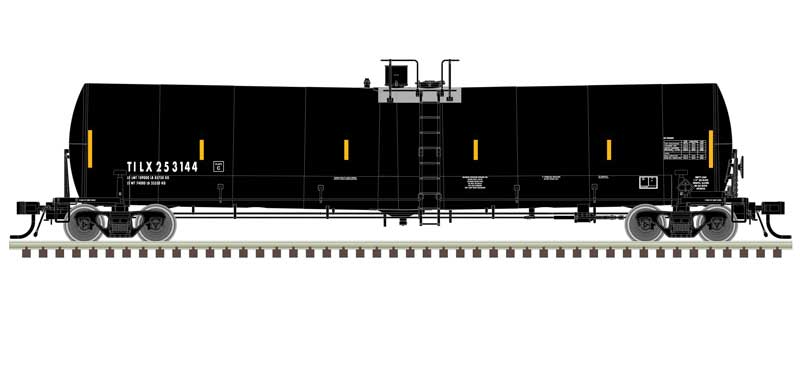 Atlas HO Trinity 25,500-Gallon Tank Car 3-Pack - Ready to Run - Master(R) -- Atlas HO Trinity Industries Leasing TILX #253152, 253176, 253189 (black, white, 2019