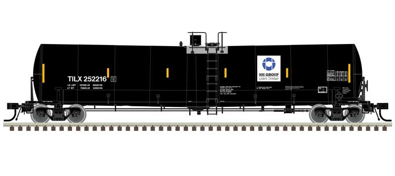 Atlas HO Trinity 25,500-Gallon Tank Car - Ready to Run - Master(R) -- IOI Group TILX #252225 (black, white, blue)