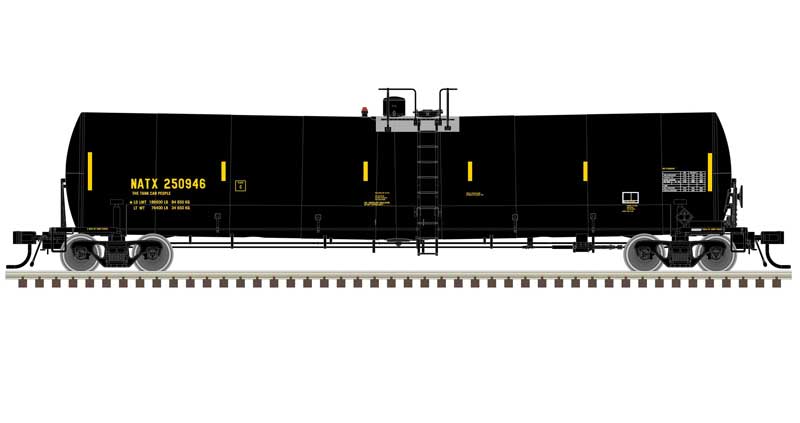 Atlas HO Trinity 25,500-Gallon Tank Car - Ready to Run - Master(R) -- NATX #250924 (black, yellow UTCK repaint)