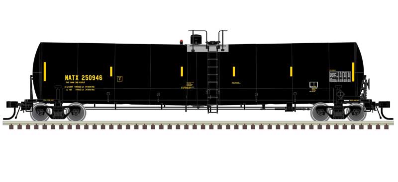 Atlas HO Trinity 25,500-Gallon Tank Car - Ready to Run - Master(R) -- NATX #250932 (black, yellow UTCK repaint)