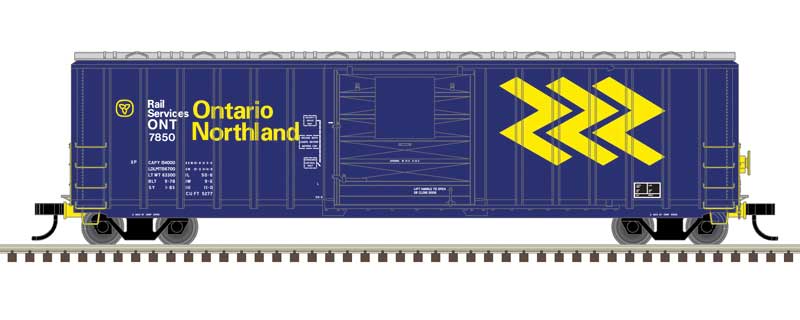 Atlas HO Berwick 50' Boxcar - Ready to Run - Master(R) -- Ontario Northland #7845 (blue, yellow)