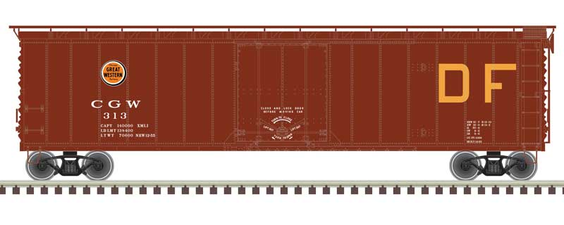 Atlas HO 50' Plug-Door Boxcar - Ready to Run - Master(R) -- Chicago Great Western #341 (Boxcar Red, black)